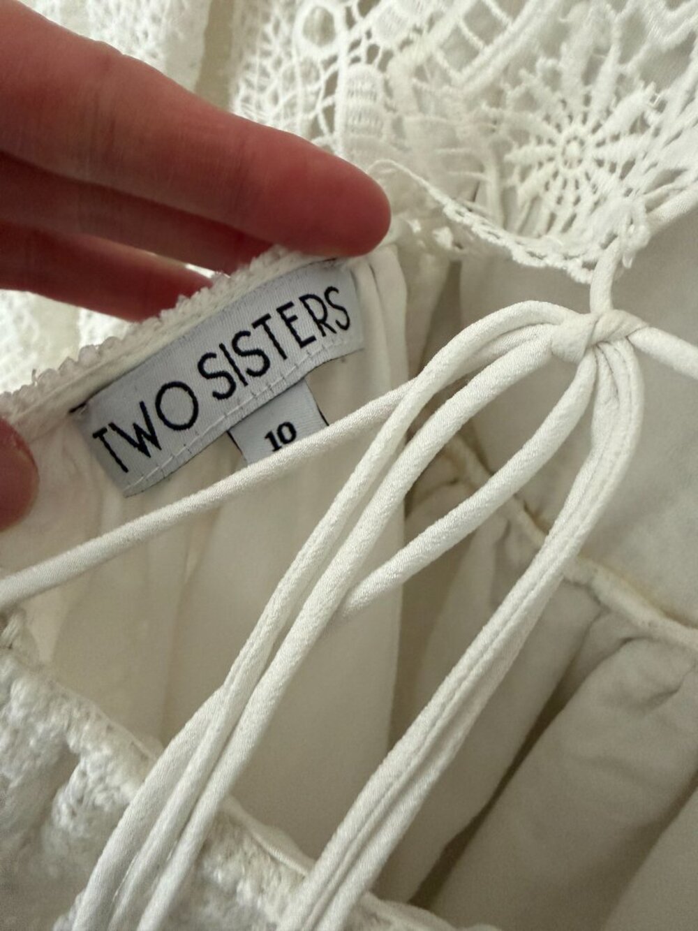 Twosisters The Label Romania White Lace Boho Mini Dress - Size - Picture 4 of 9